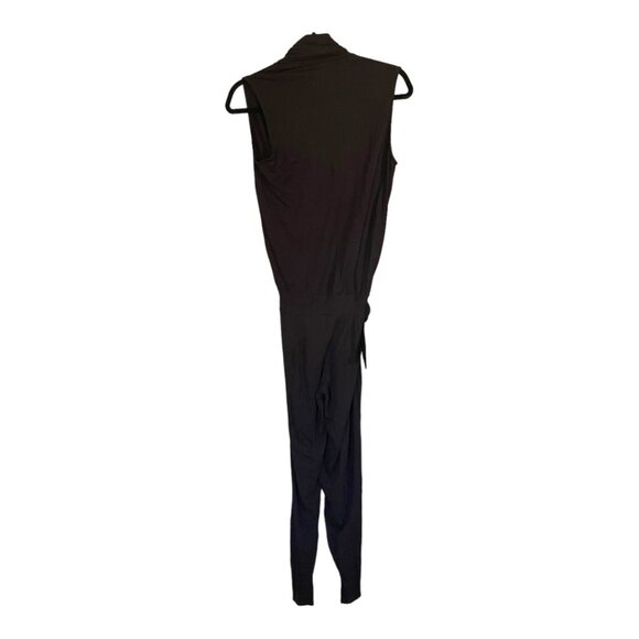 Les Lunes Size 6 Black NEW Stella Sleeveless Wrap Belted Jumpsuit - Picture 7 of 7